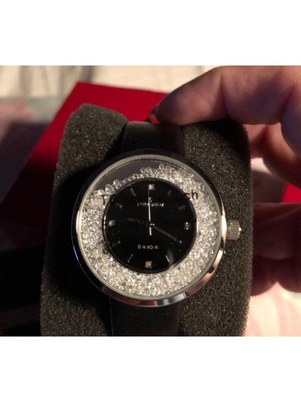 New Peugeot Ladies Watch with Crystals Classic Elegant Black